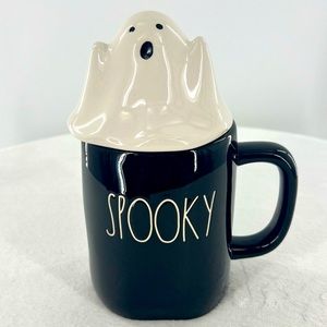 Rae Dunn “Spooky” Mug with Ghost Topper